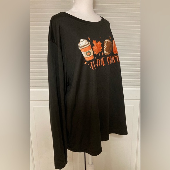NIP Fall Long Sleeve Black & Orange Graphic T-shirt Plus  Size 4X - Picture 5 of 10